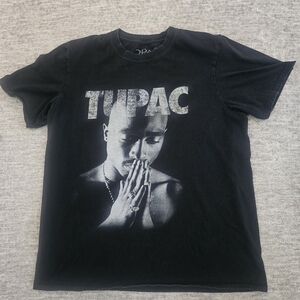 2pac Tupac Shakur Shirt Mens M Praying Hands Graphic Black Music Rap Hi